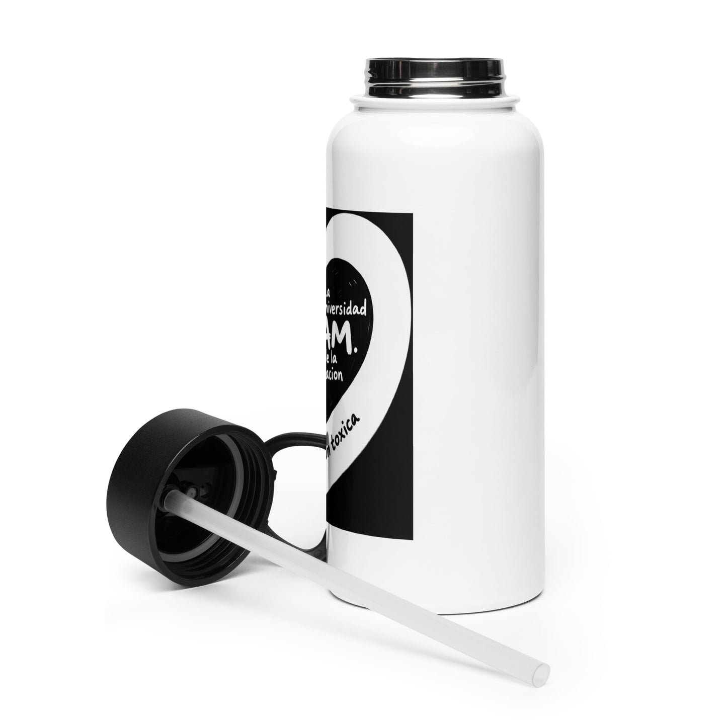 Botella de acero inoxidable con tapa de pajita - S & M Design Studios