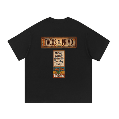 Black t-shirt with 'Tacos El Primo' graphic on a white background, Every Day Is Taco Day T-Shirt
Taco Lovers T-shirt