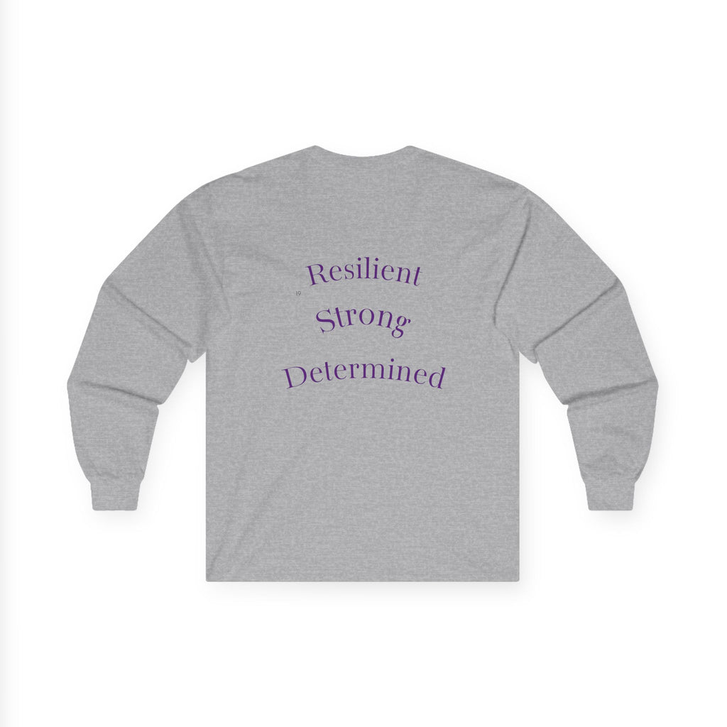 Long Sleeve Tee — Gradient Knot Logo & 'Resilient Strong Determined' Back - S & M Design Studios