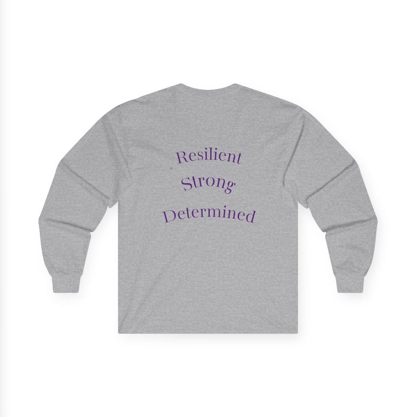 Long Sleeve Tee — Gradient Knot Logo & 'Resilient Strong Determined' Back - S & M Design Studios