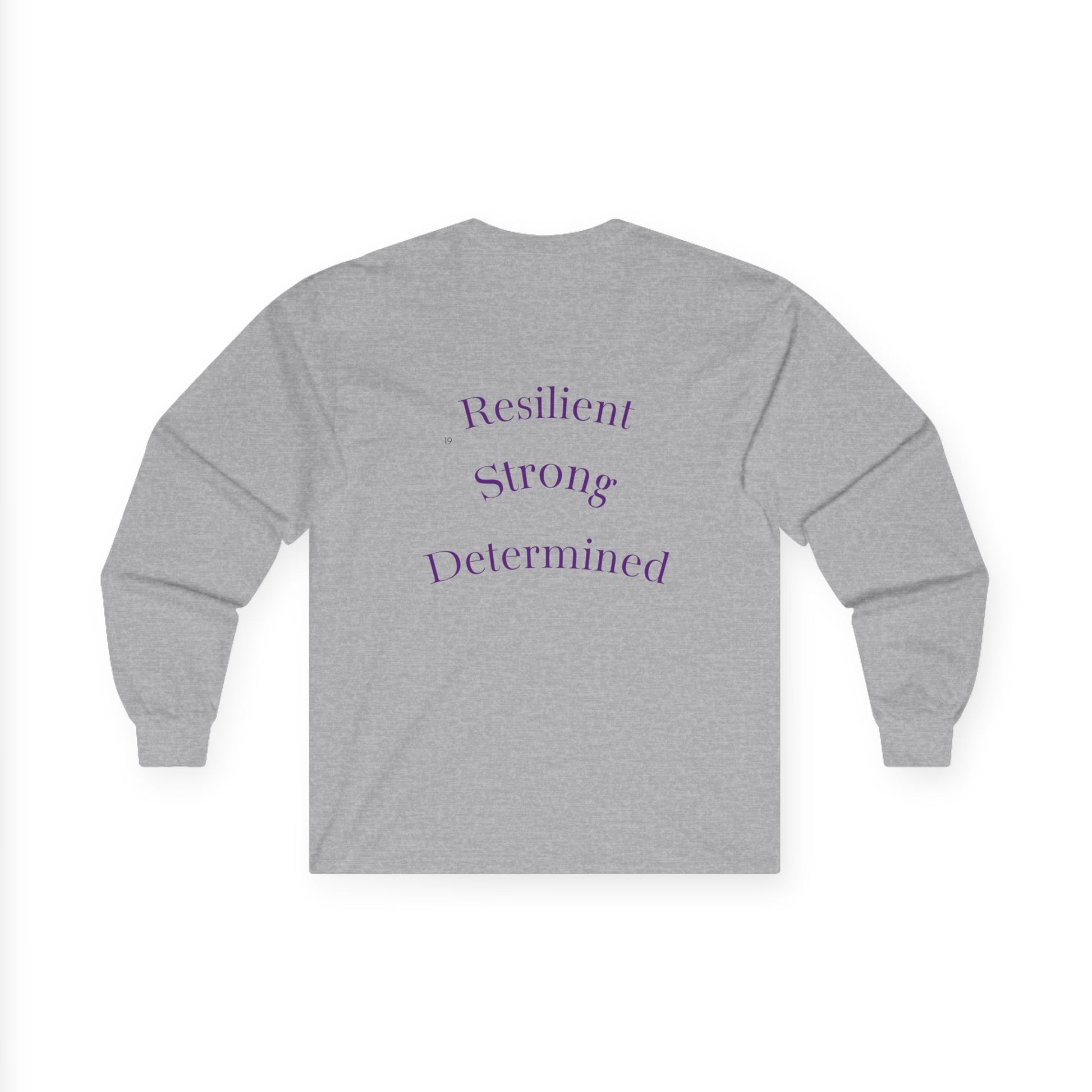 Long Sleeve Tee — Gradient Knot Logo & 'Resilient Strong Determined' Back - S & M Design Studios