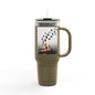 Sunset Shore with Flying Birds Travel Mug | 40oz Insulated Tumbler - S & M Design Studios
