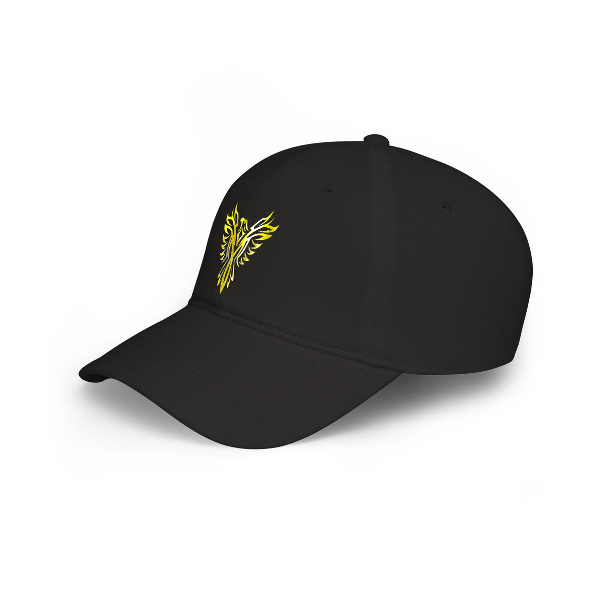 Phoenix Emblem Low Profile Baseball Cap — Yellow Tribal Phoenix Hat - S & M Design Studios