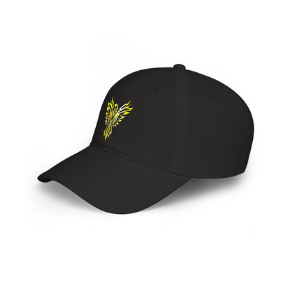 Phoenix Emblem Low Profile Baseball Cap — Yellow Tribal Phoenix Hat - S & M Design Studios