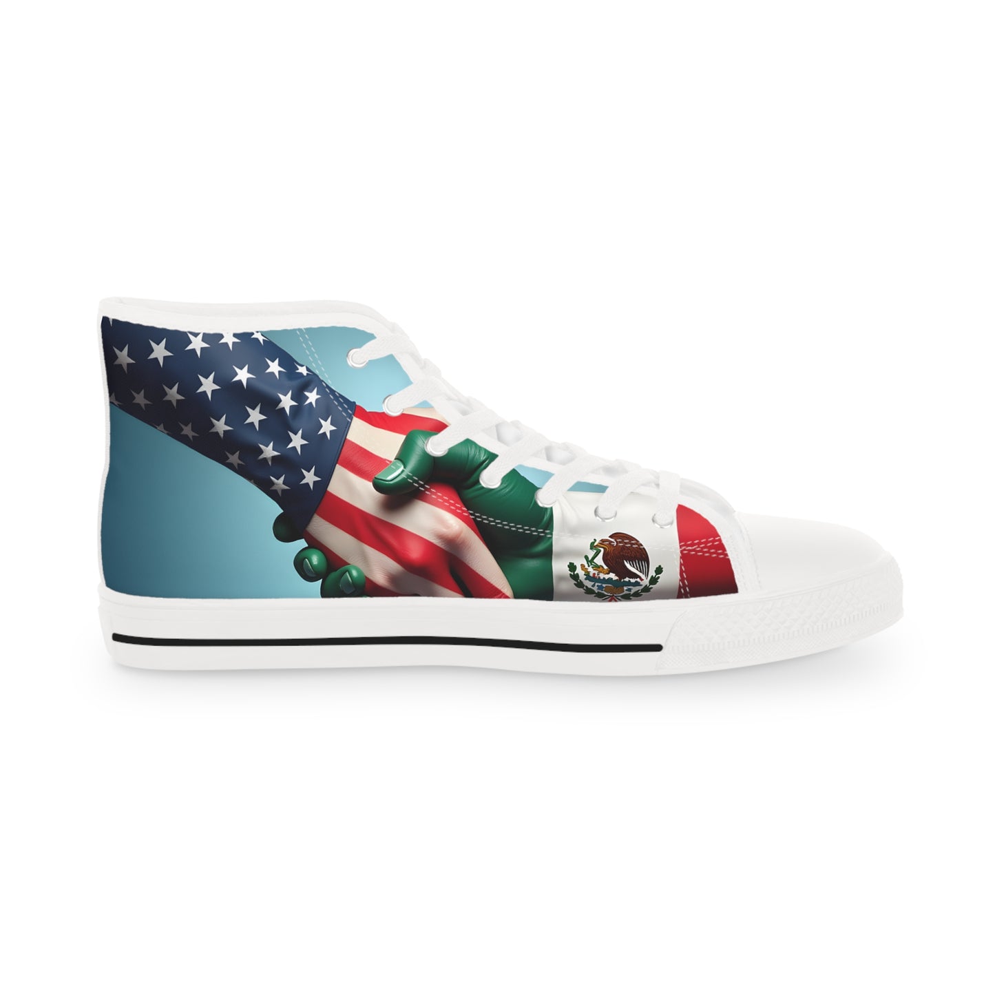 High Top Sneakers — USA & Mexico Flag Fusion Athletic Shoes - 
Bold Statement Shoes Built for Everyday Wear

Who's Your Neighbor Limeted Edition Shoes