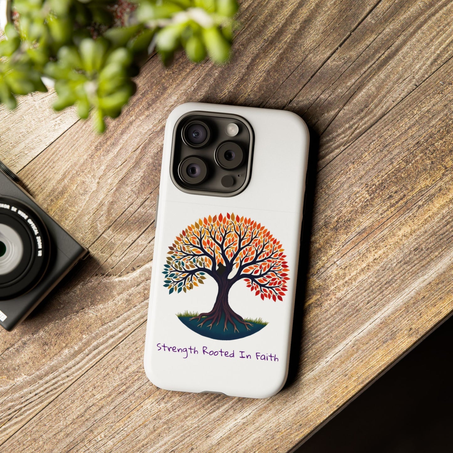 Phone Case — "Strength Rooted In Faith" Tree of Life Christian Phone Case - S & M Design Studios