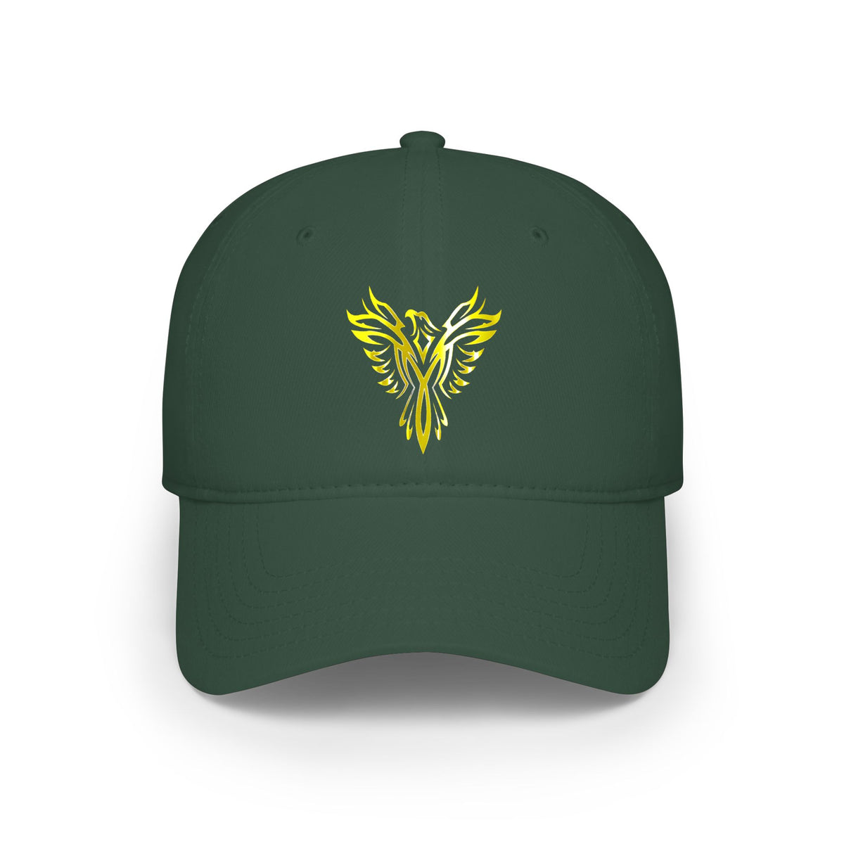 Phoenix Emblem Low Profile Baseball Cap — Yellow Tribal Phoenix Hat - S & M Design Studios