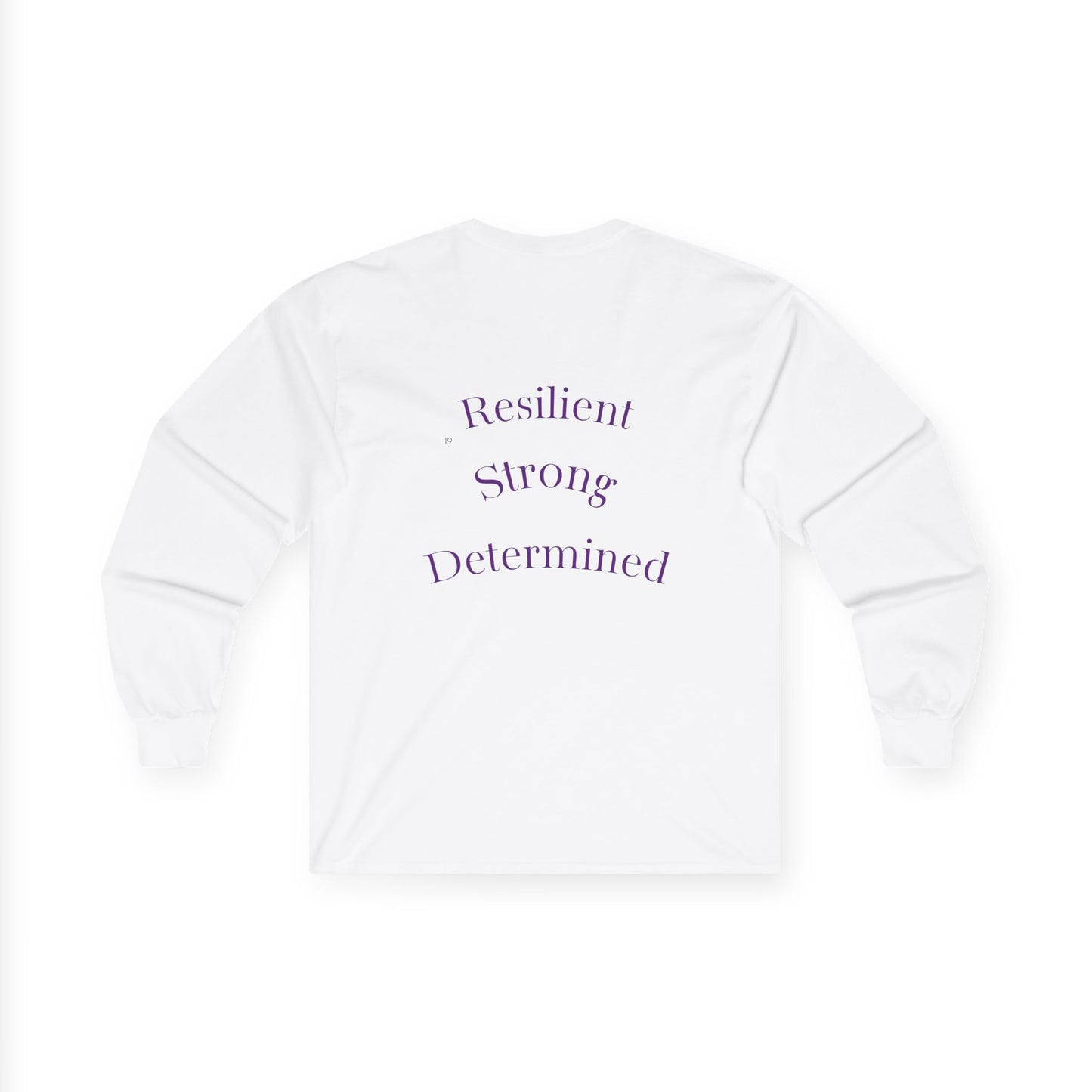 Long Sleeve Tee — Gradient Knot Logo & 'Resilient Strong Determined' Back - S & M Design Studios