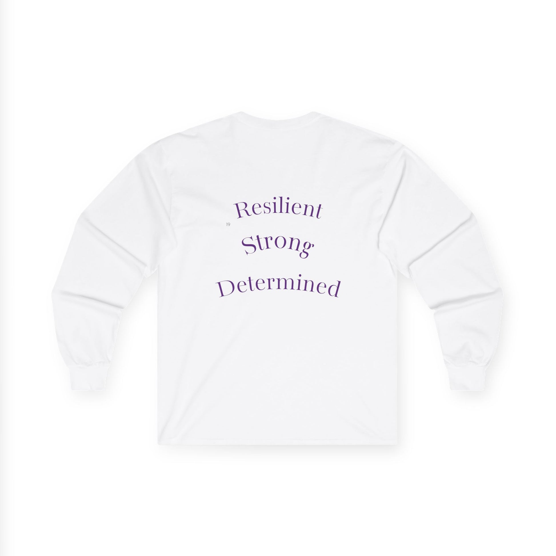 Long Sleeve Tee — Gradient Knot Logo & 'Resilient Strong Determined' Back - S & M Design Studios