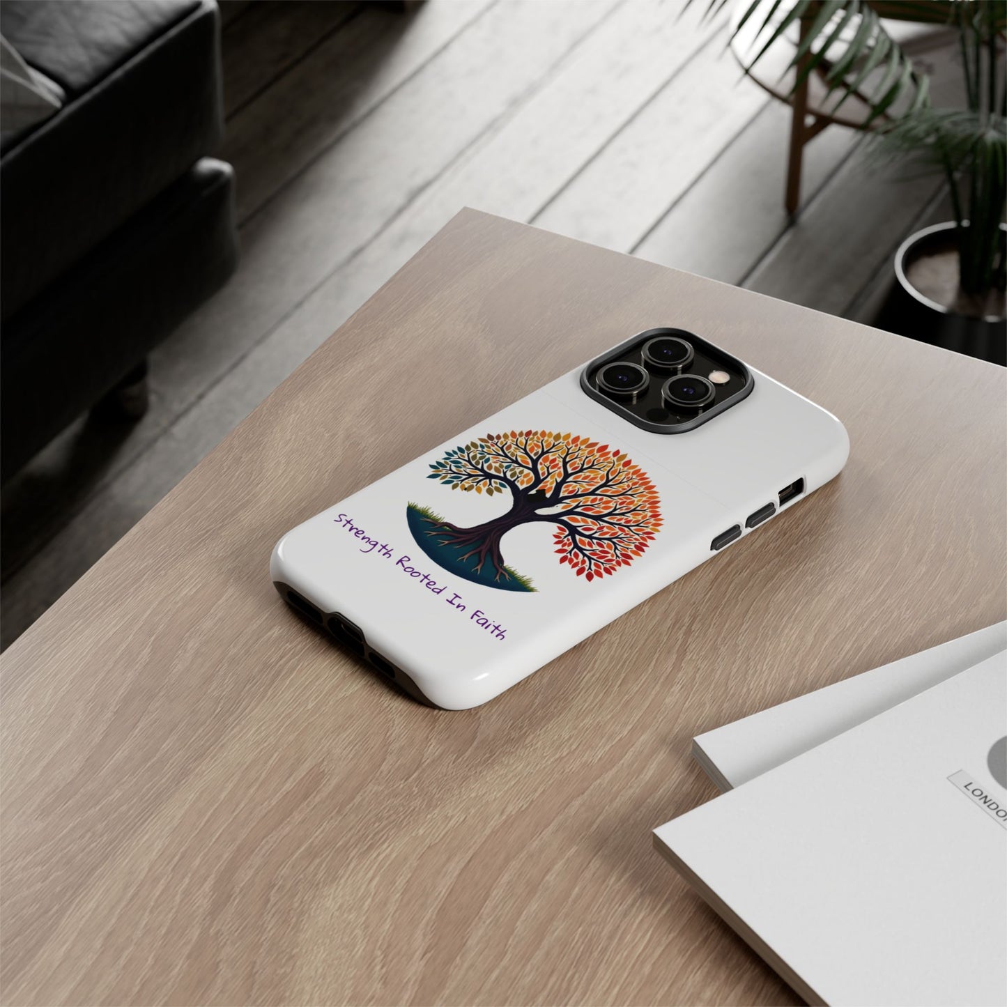 Phone Case — "Strength Rooted In Faith" Tree of Life Christian Phone Case - S & M Design Studios