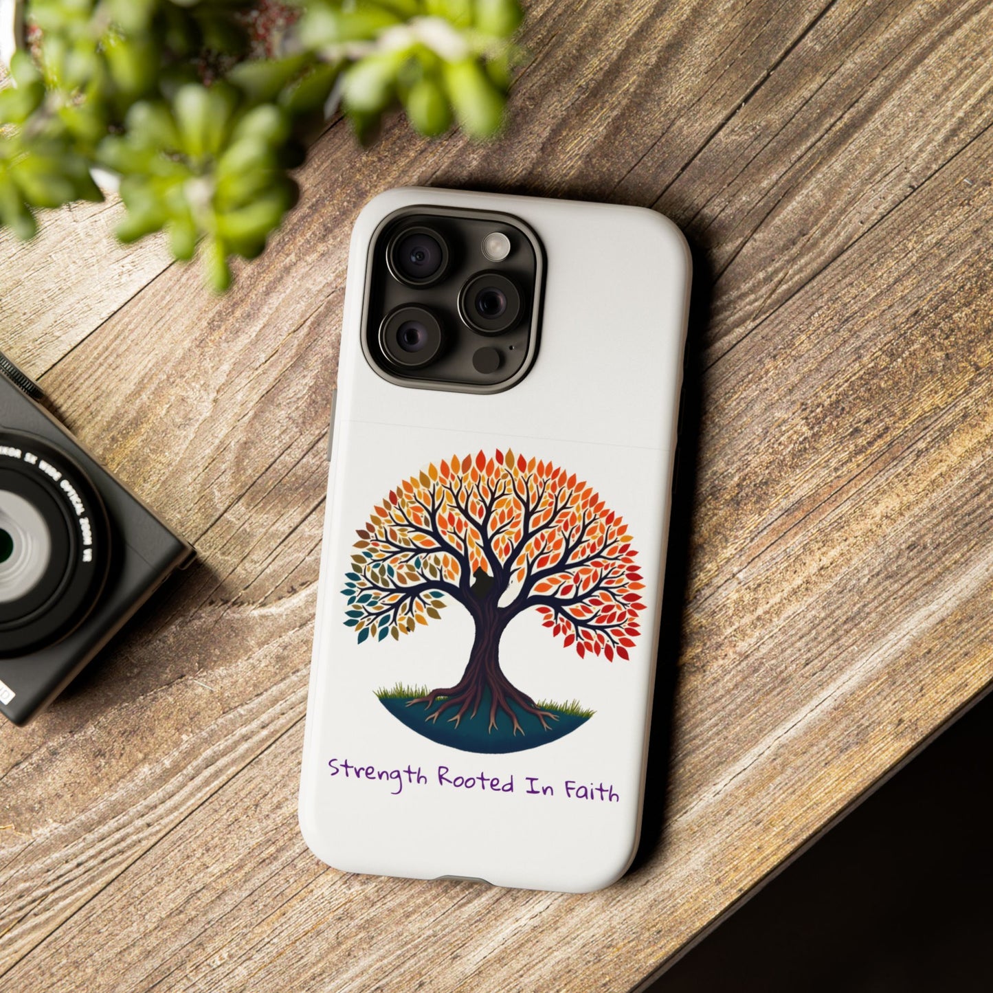 Phone Case — "Strength Rooted In Faith" Tree of Life Christian Phone Case - S & M Design Studios