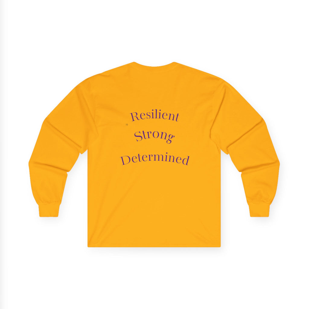 Long Sleeve Tee — Gradient Knot Logo & 'Resilient Strong Determined' Back - S & M Design Studios
