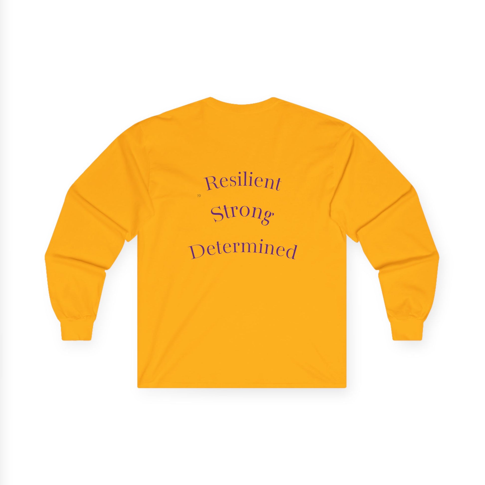 Long Sleeve Tee — Gradient Knot Logo & 'Resilient Strong Determined' Back - S & M Design Studios