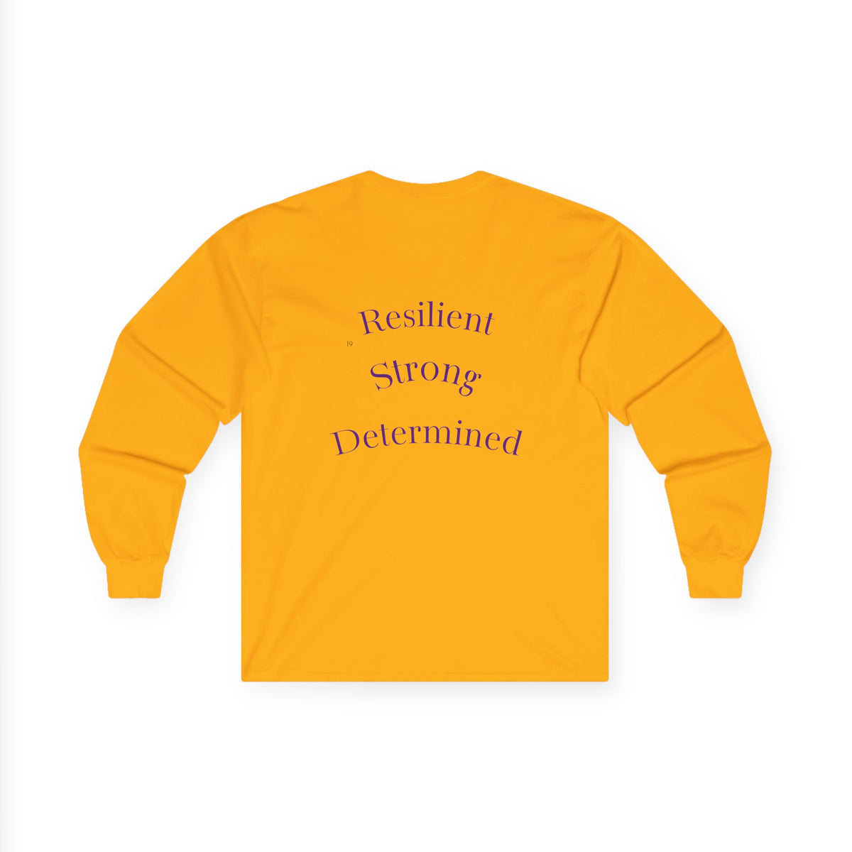 Long Sleeve Tee — Gradient Knot Logo & 'Resilient Strong Determined' Back - S & M Design Studios