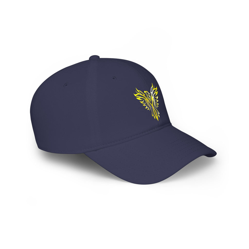 Phoenix Emblem Low Profile Baseball Cap — Yellow Tribal Phoenix Hat - S & M Design Studios