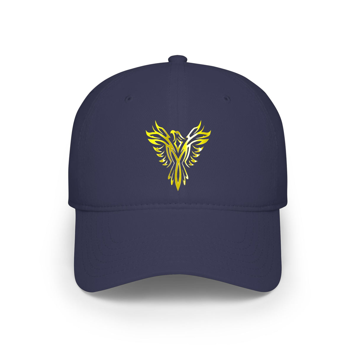 Phoenix Emblem Low Profile Baseball Cap — Yellow Tribal Phoenix Hat - S & M Design Studios