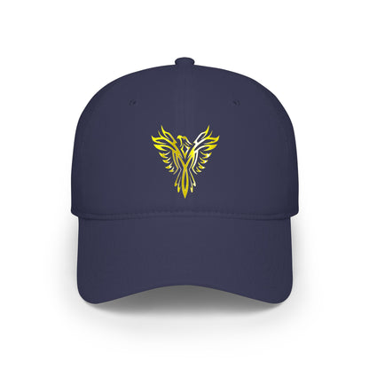 Phoenix Emblem Low Profile Baseball Cap — Yellow Tribal Phoenix Hat - S & M Design Studios