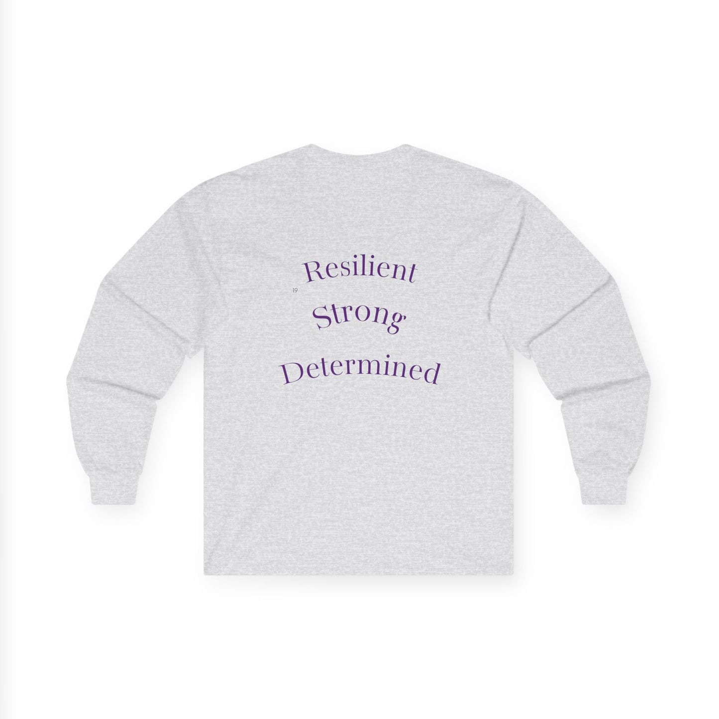 Long Sleeve Tee — Gradient Knot Logo & 'Resilient Strong Determined' Back - S & M Design Studios