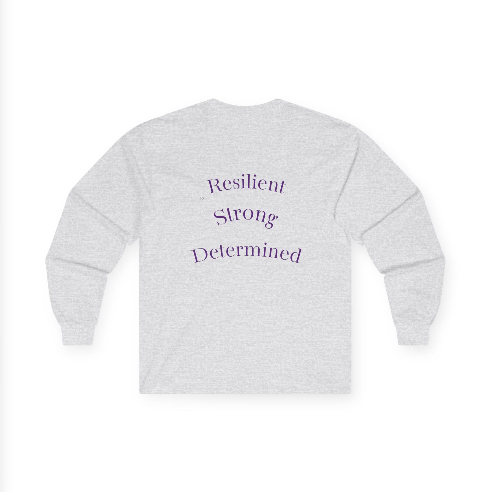 Long Sleeve Tee — Gradient Knot Logo & 'Resilient Strong Determined' Back - S & M Design Studios
