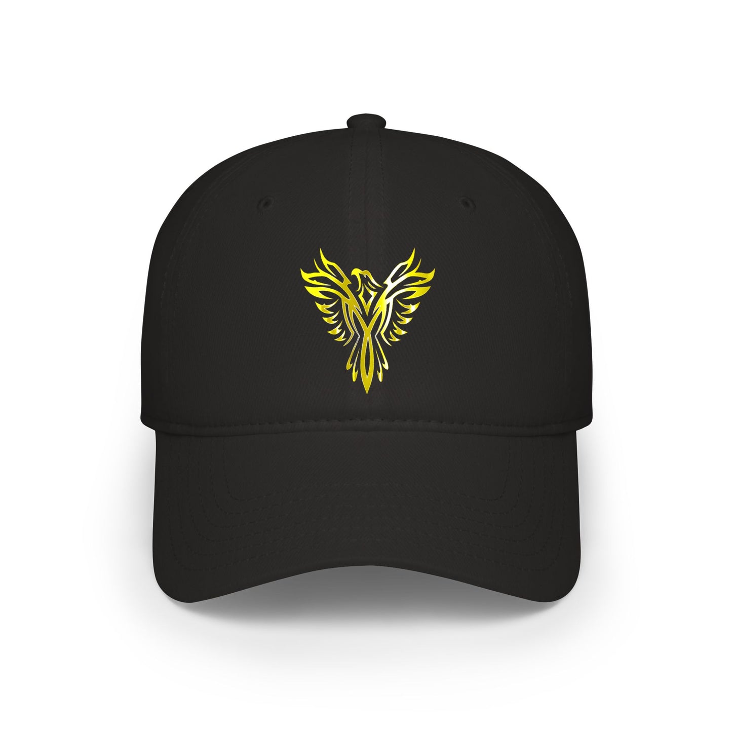 Phoenix Emblem Low Profile Baseball Cap — Yellow Tribal Phoenix Hat - S & M Design Studios