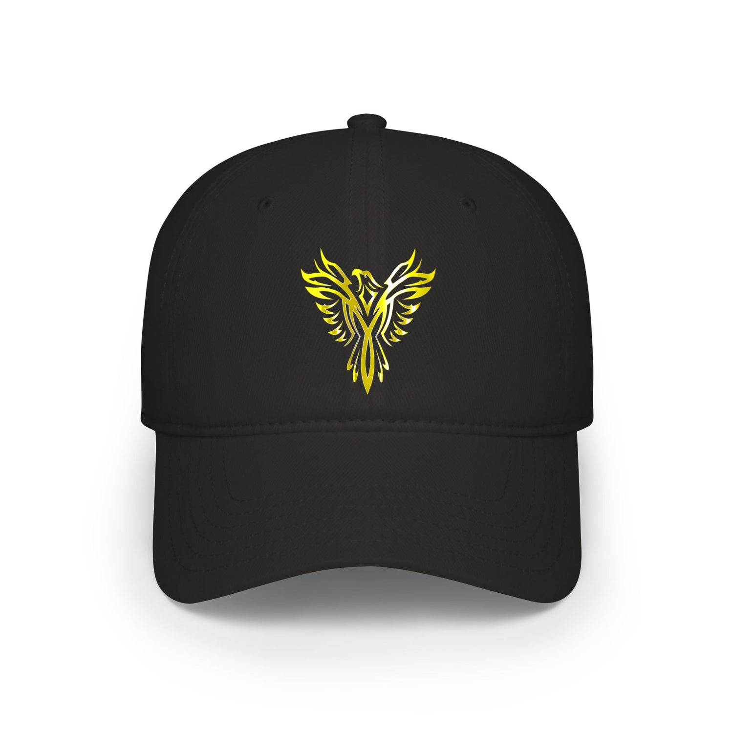 Phoenix Emblem Low Profile Baseball Cap — Yellow Tribal Phoenix Hat - S & M Design Studios