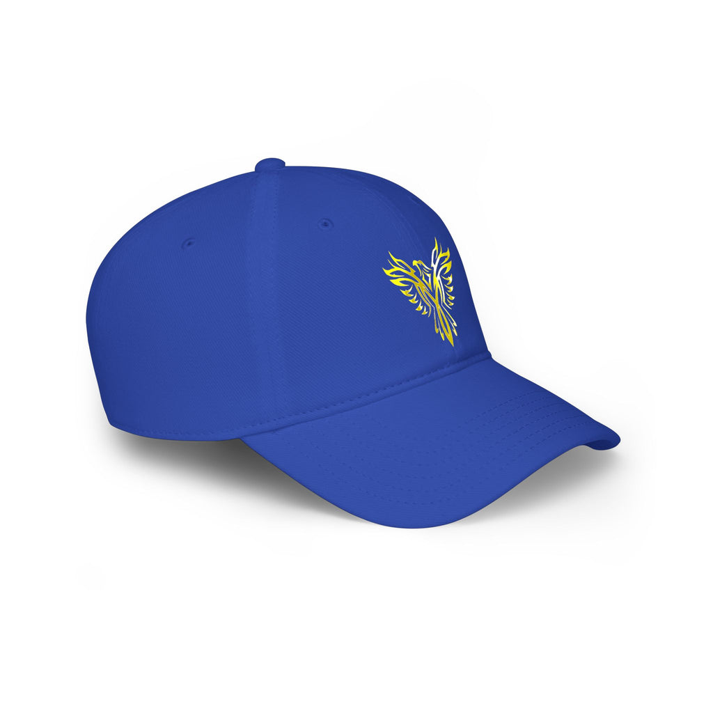 Phoenix Emblem Low Profile Baseball Cap — Yellow Tribal Phoenix Hat - S & M Design Studios