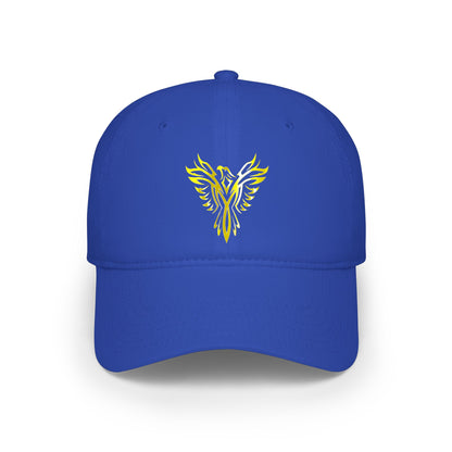 Phoenix Emblem Low Profile Baseball Cap — Yellow Tribal Phoenix Hat - S & M Design Studios