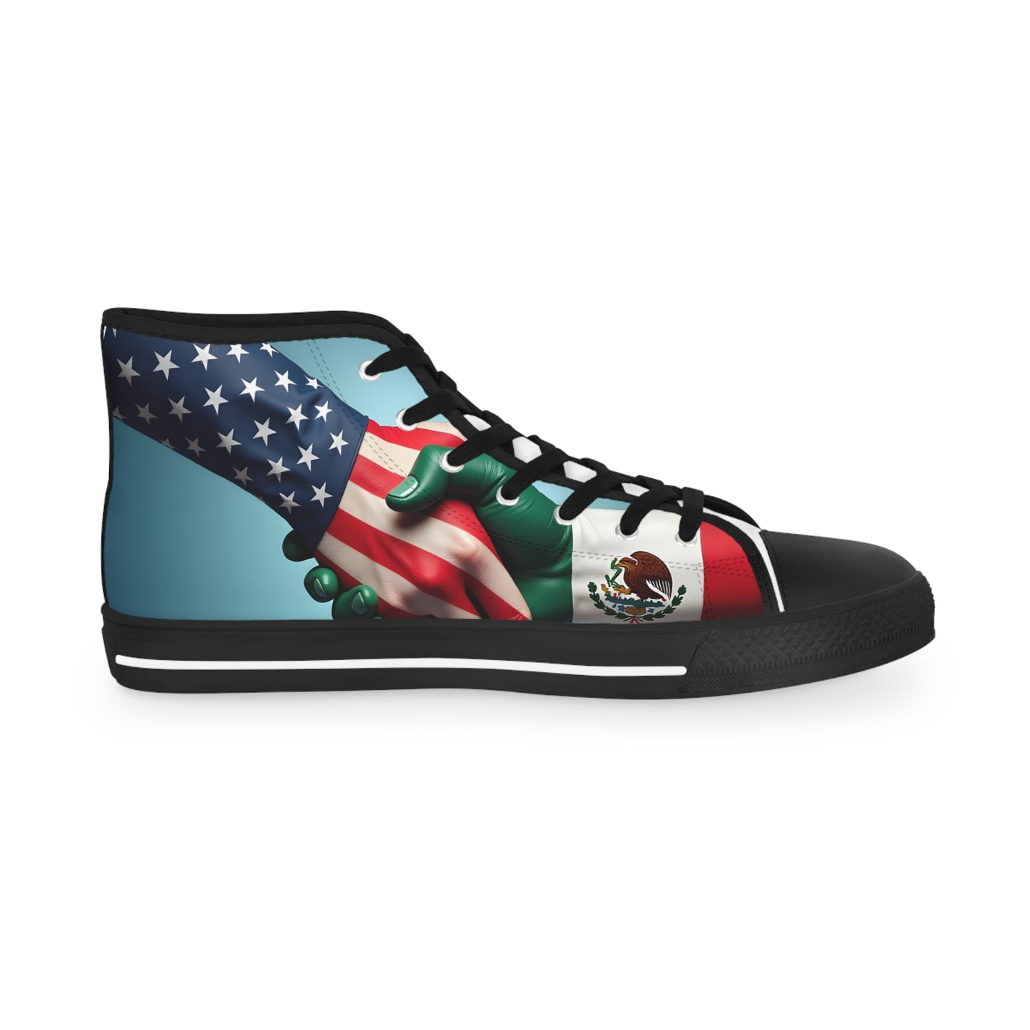 High Top Sneakers — USA & Mexico Flag Fusion Athletic Shoes - 
Bold Statement Shoes Built for Everyday Wear

Who's Your Neighbor Limeted Edition Shoes