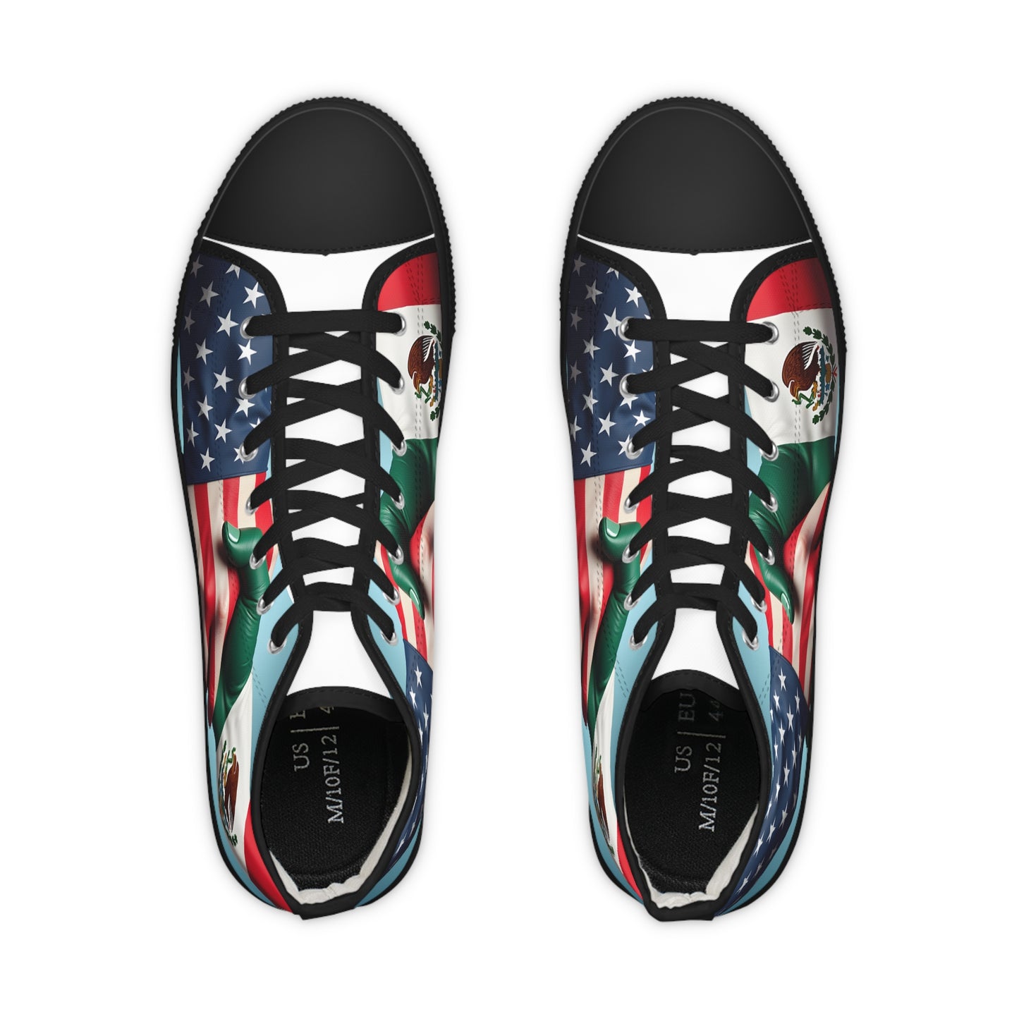 High Top Sneakers — USA & Mexico Flag Fusion Athletic Shoes - 
Bold Statement Shoes Built for Everyday Wear

Who's Your Neighbor Limeted Edition Shoes