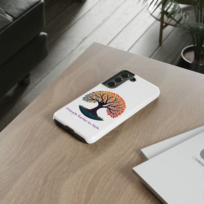 Phone Case — "Strength Rooted In Faith" Tree of Life Christian Phone Case - S & M Design Studios