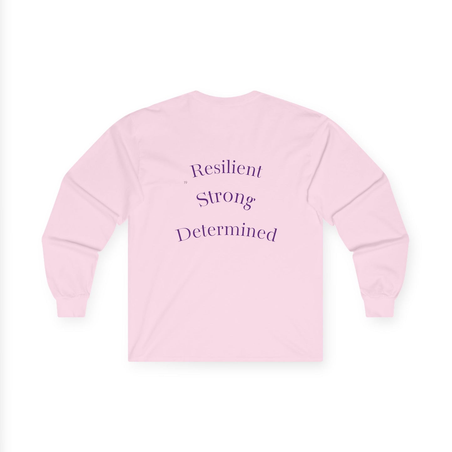 Long Sleeve Tee — Gradient Knot Logo & 'Resilient Strong Determined' Back - S & M Design Studios