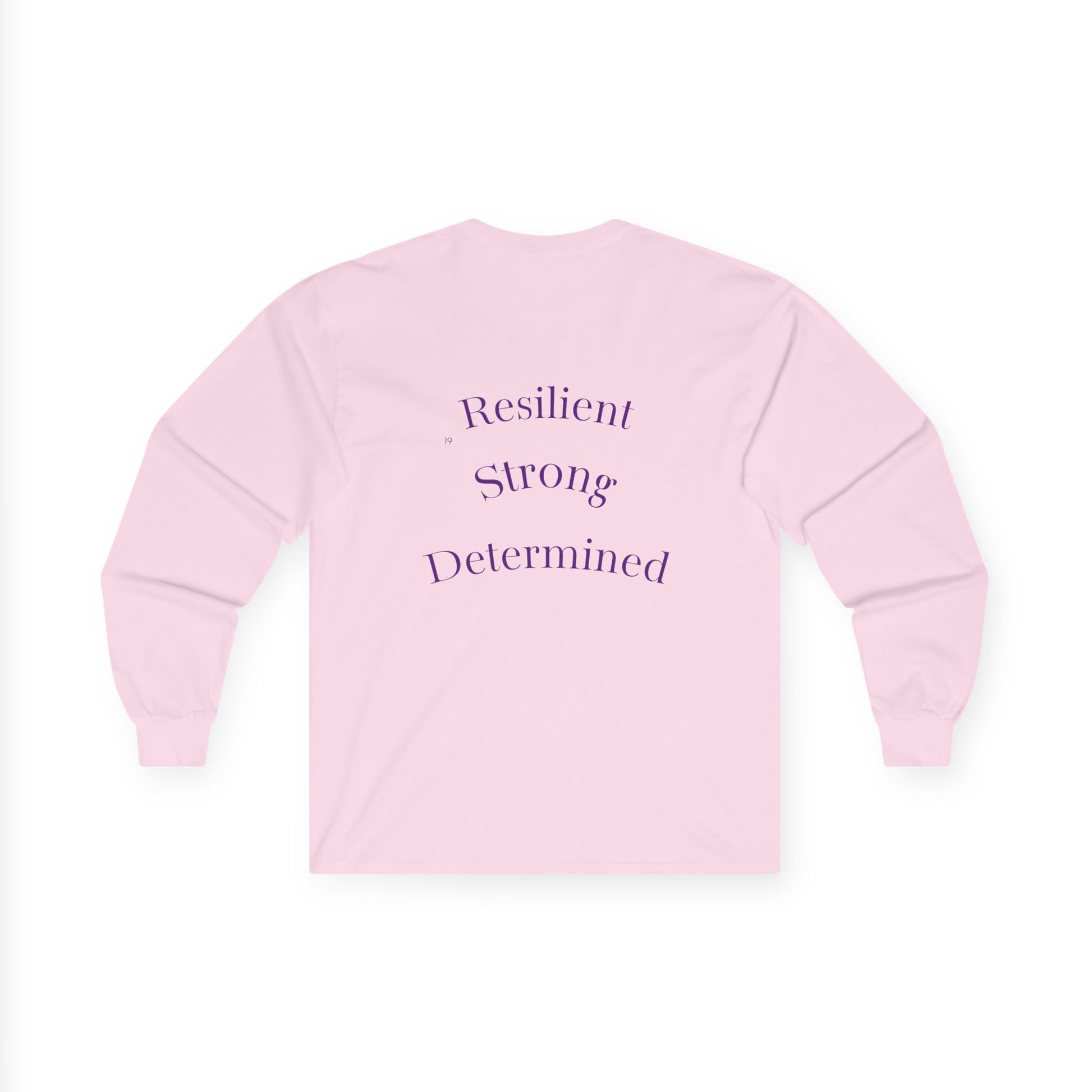 Long Sleeve Tee — Gradient Knot Logo & 'Resilient Strong Determined' Back - S & M Design Studios