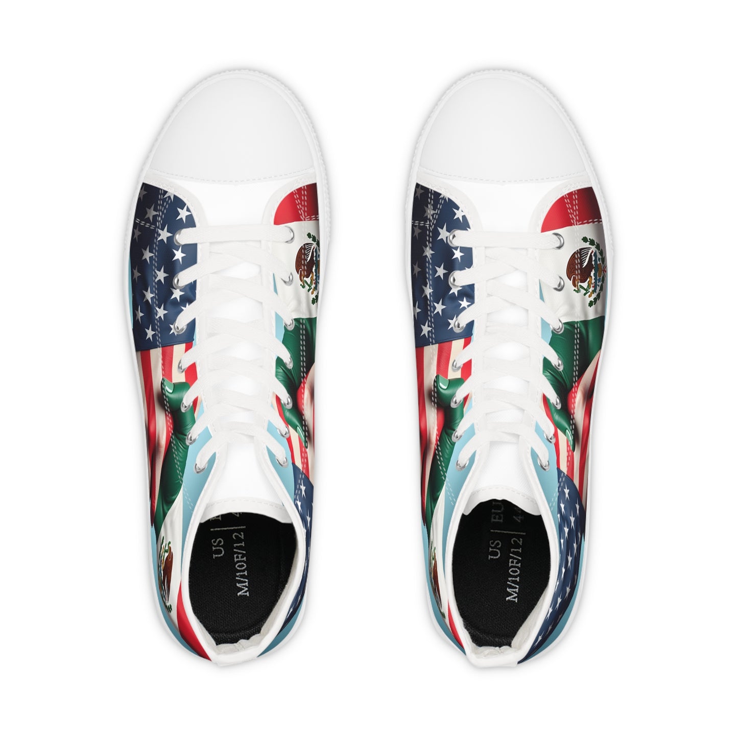 High Top Sneakers — USA & Mexico Flag Fusion Athletic Shoes - 
Bold Statement Shoes Built for Everyday Wear

Who's Your Neighbor Limeted Edition Shoes
