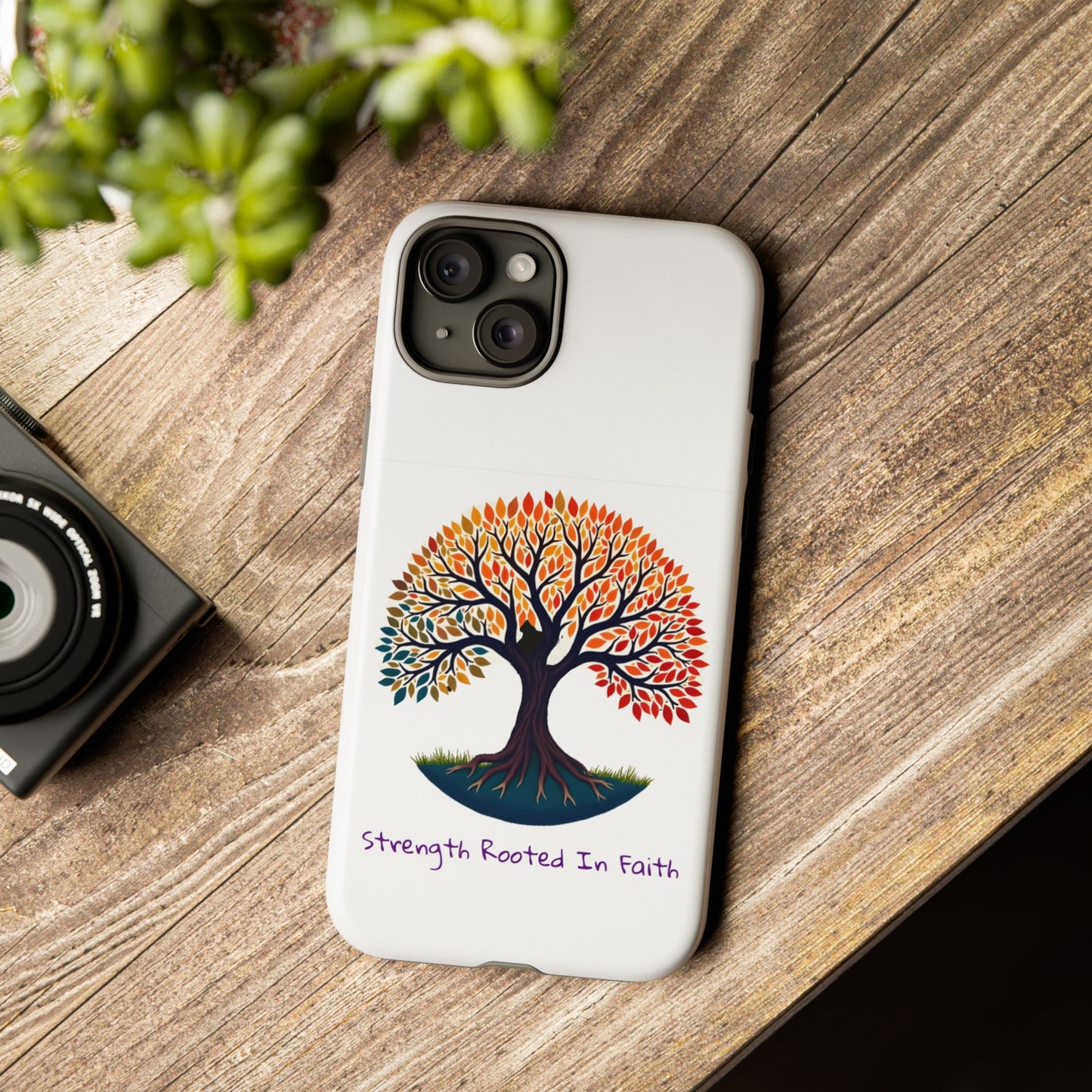 Phone Case — "Strength Rooted In Faith" Tree of Life Christian Phone Case - S & M Design Studios