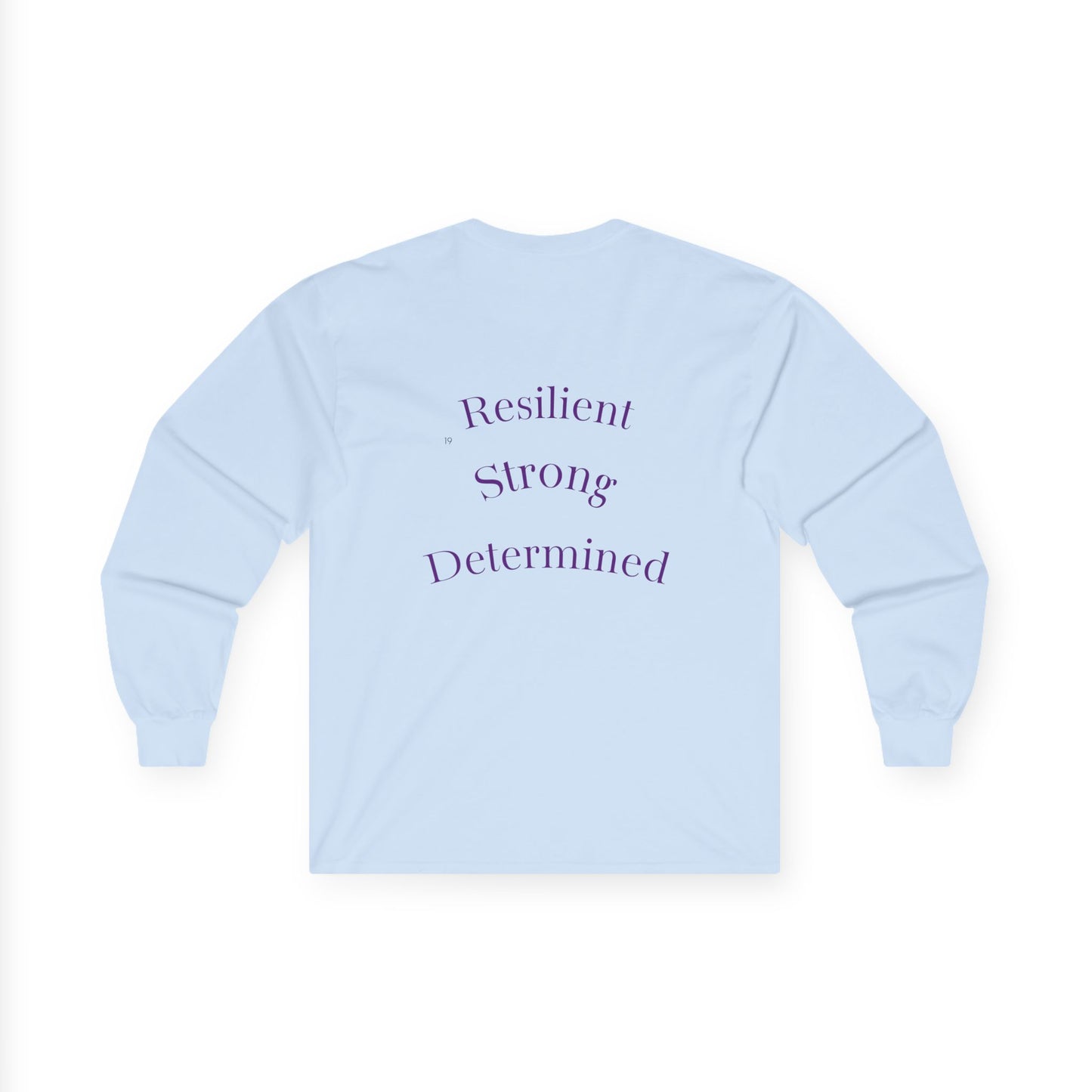Long Sleeve Tee — Gradient Knot Logo & 'Resilient Strong Determined' Back - S & M Design Studios