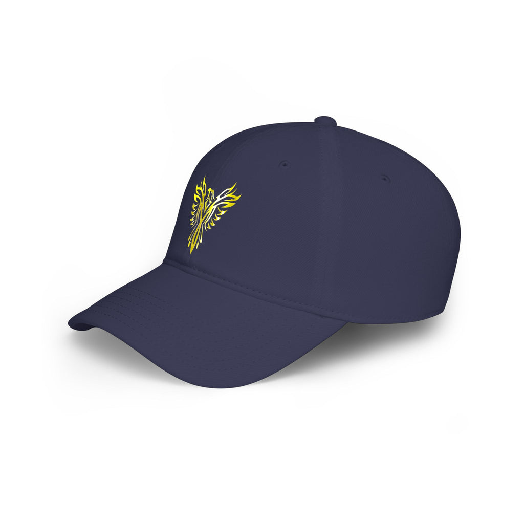 Phoenix Emblem Low Profile Baseball Cap — Yellow Tribal Phoenix Hat - S & M Design Studios