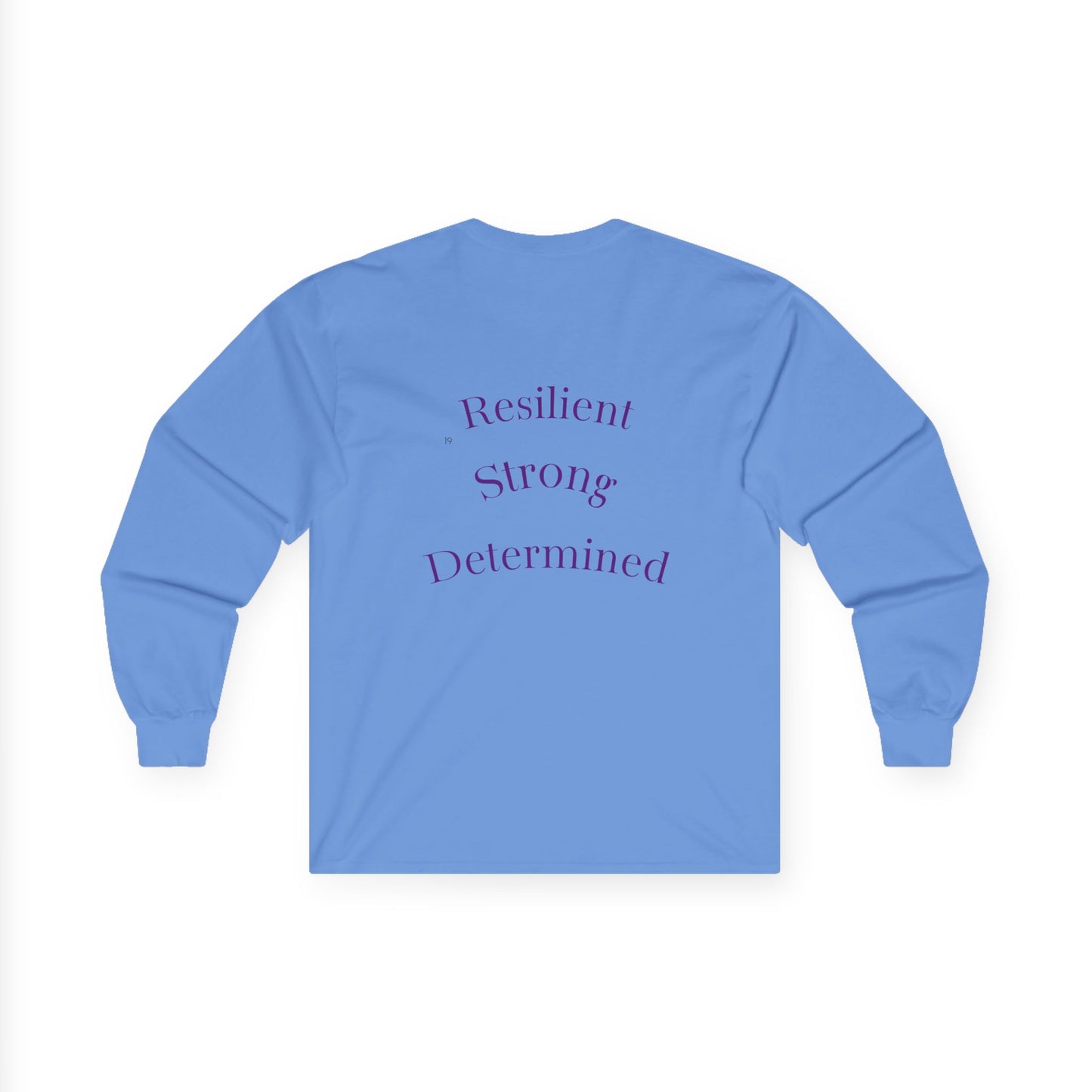 Long Sleeve Tee — Gradient Knot Logo & 'Resilient Strong Determined' Back - S & M Design Studios