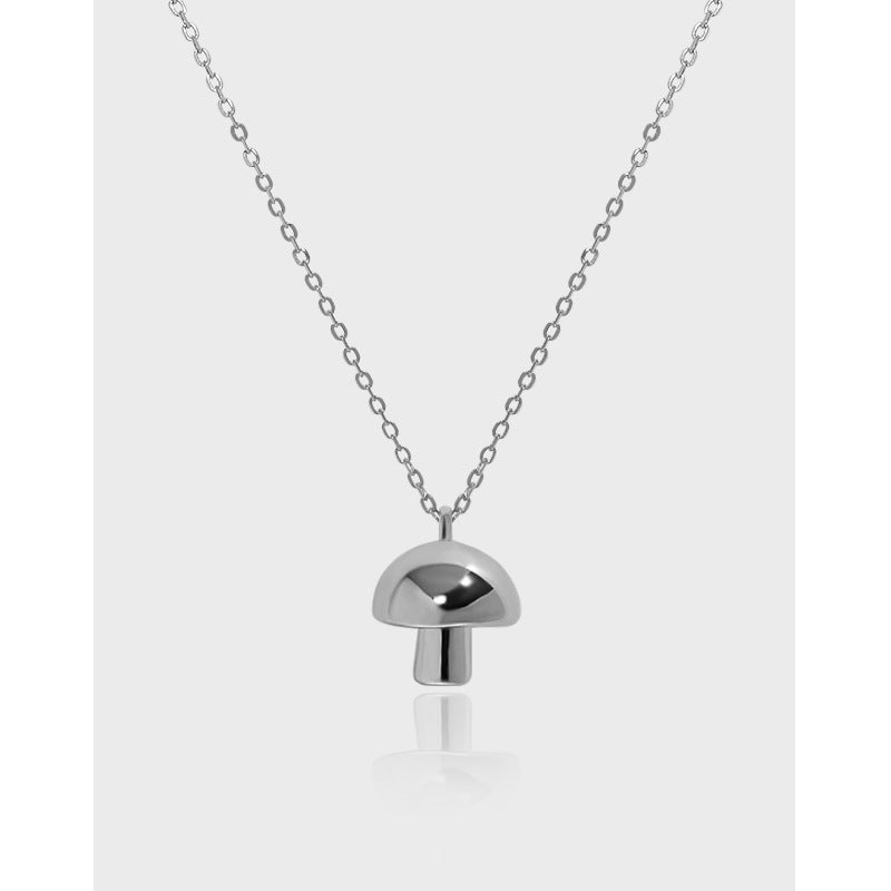 Mushroom Necklace 925 Sterling Silver Chain Pendant Necklace, Fungi Necklace
