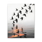 Canvas Wall Art — Flock of Birds Silhouette over Reflective Water (Matte Stretched) - S & M Design Studios