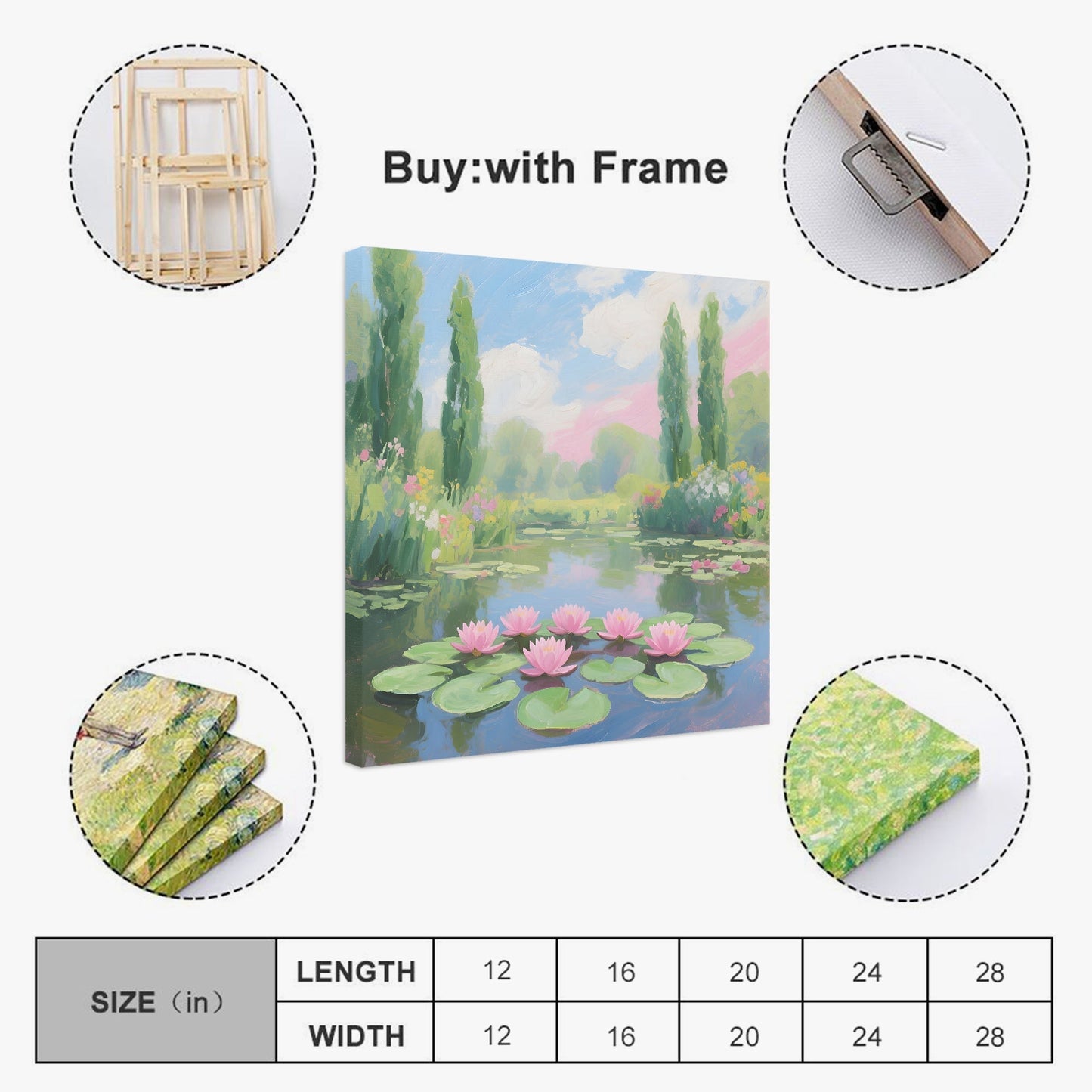 Framed Water Lily Wall Art