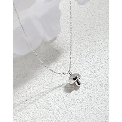 Mushroom Necklace, Fungi Necklace, Silver, On textured white Background