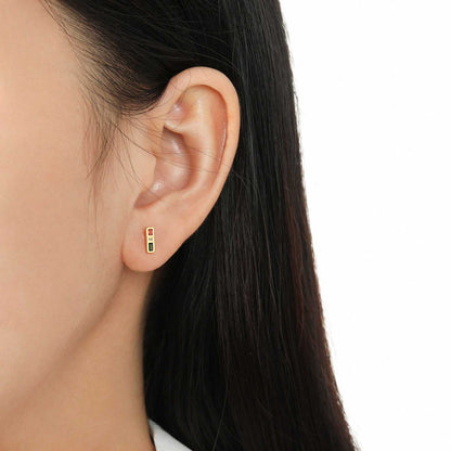 Red- Yellow- Green Traffic Light Earrings- On Ear