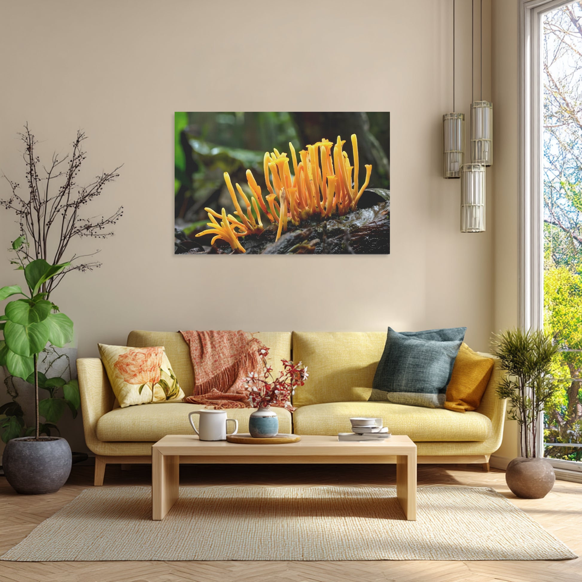 Cordyceps Wall Art, Mushroom art, Fungi Art