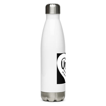 White water bottle with a white heart-shaped logo on a white background
UNAM Water Bottle - 17oz

UNAM Pride